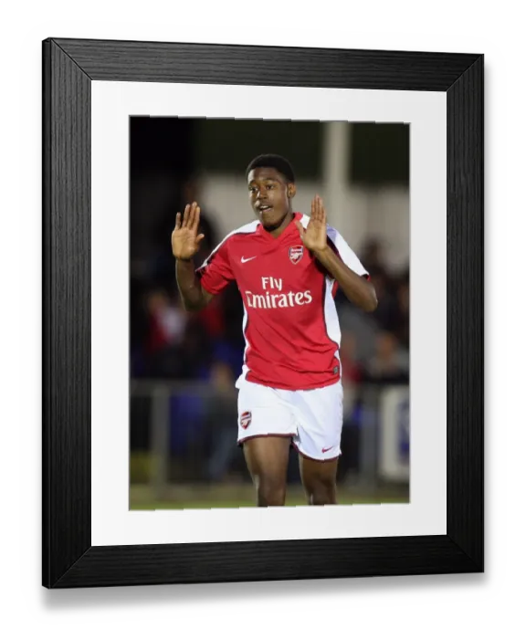 Framed Print : Chuks Aneke celebrates scoring Arsenals 7th goal. Maidenhead 1: 7 Arsenal