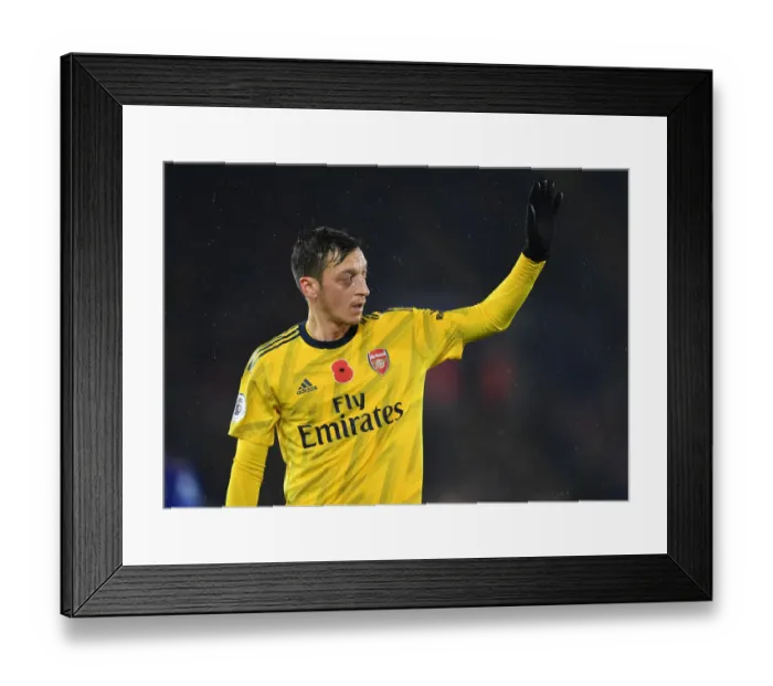 Framed Print : Mesut Ozil in Action: Arsenal vs. Leicester City, Premier League 2019-20