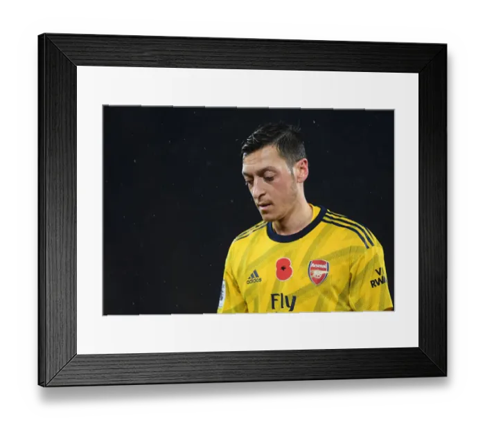 Framed Print : Mesut Ozil in Action: Arsenal vs. Leicester City, Premier League 2019-20