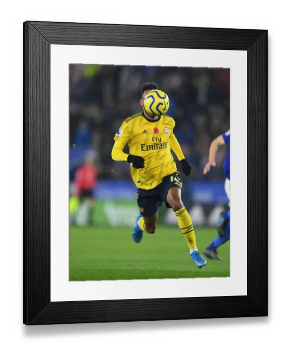 Framed Print : Aubameyang in Action: Leicester City vs. Arsenal, Premier League 2019-20