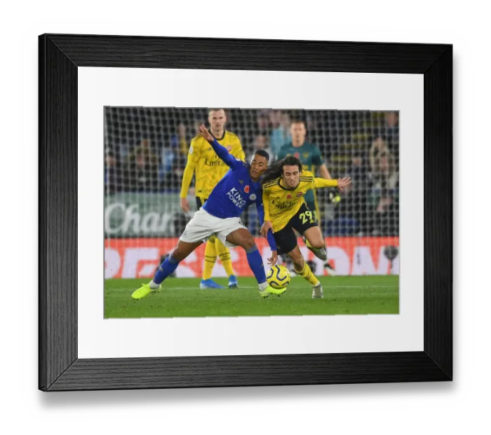 Framed Print : Leicester City vs Arsenal: Matteo Guendouzi vs Youri Tielemans Battle in the Premier League