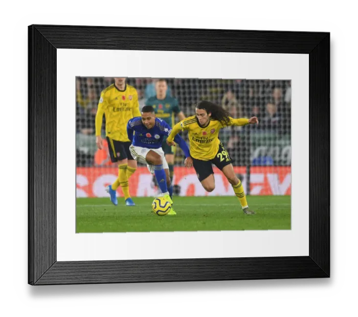 Framed Print : Guendouzi vs Tielemans: Battle in the Midfield - Leicester City vs Arsenal FC, Premier League 2019-20