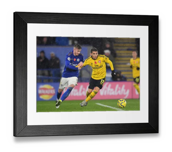 Framed Print : Torreira vs Maddison: Battle in the Midfield - Leicester City vs Arsenal FC, Premier League 2019-20 Framed Print : Torreira vs Maddison: Battle in the Midfield - Leicester City vs Arsenal FC, Premier League 2019-20