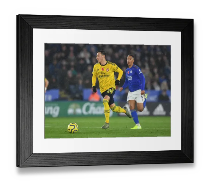 Framed Print : Mesut Ozil in Action: Premier League Clash between Arsenal and Leicester City, 2019-2020