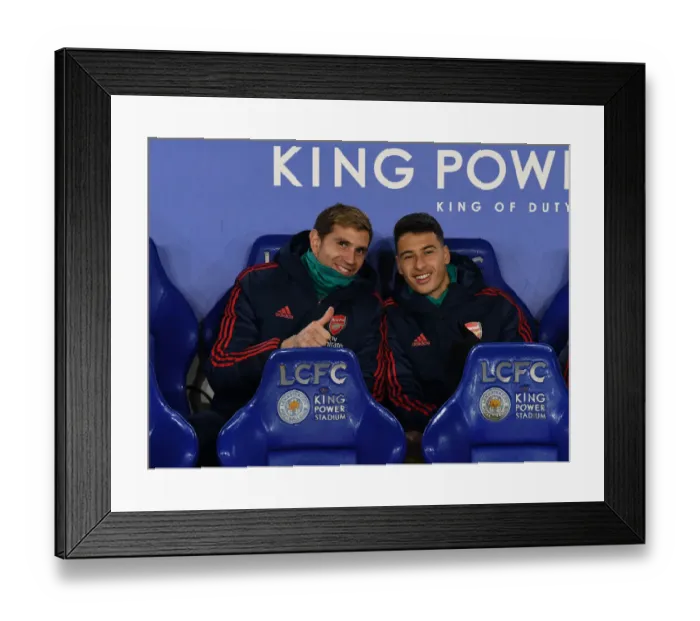 Framed Print : Arsenal FC: Emi Martinez and Gabriel Martinelli Prepare for Leicester City Clash (Premier League 2019-20) Framed Print : Arsenal FC: Emi Martinez and Gabriel Martinelli Prepare for Leicester City Clash (Premier League 2019-20)