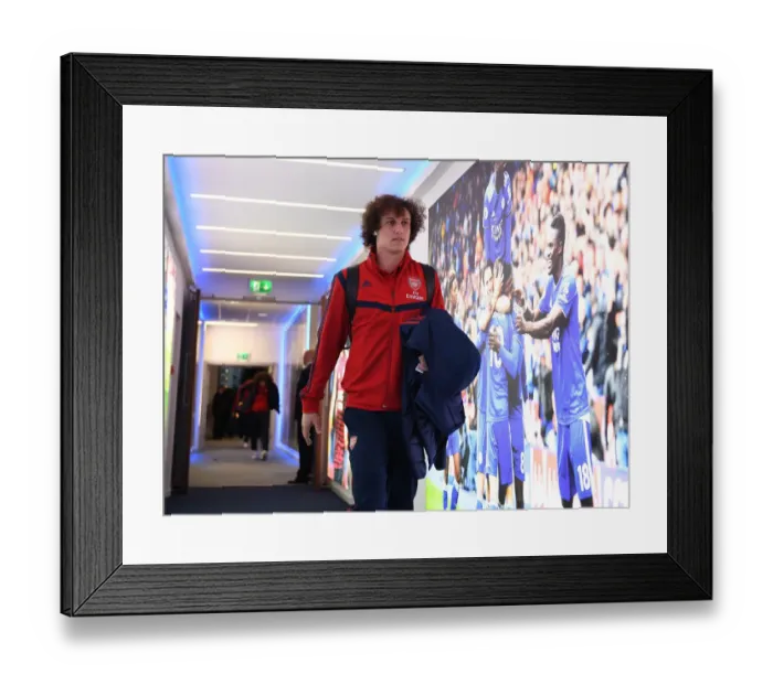 Framed Print : Arsenal's David Luiz Arrives at Leicester City's The King Power Stadium Ahead of Premier League Clash (2019-20)
