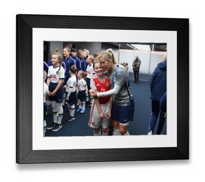 Framed Print : Tottenham vs. Arsenal: Embrace Before FA Womens Super League Clash Framed Print : Tottenham vs. Arsenal: Embrace Before FA Womens Super League Clash