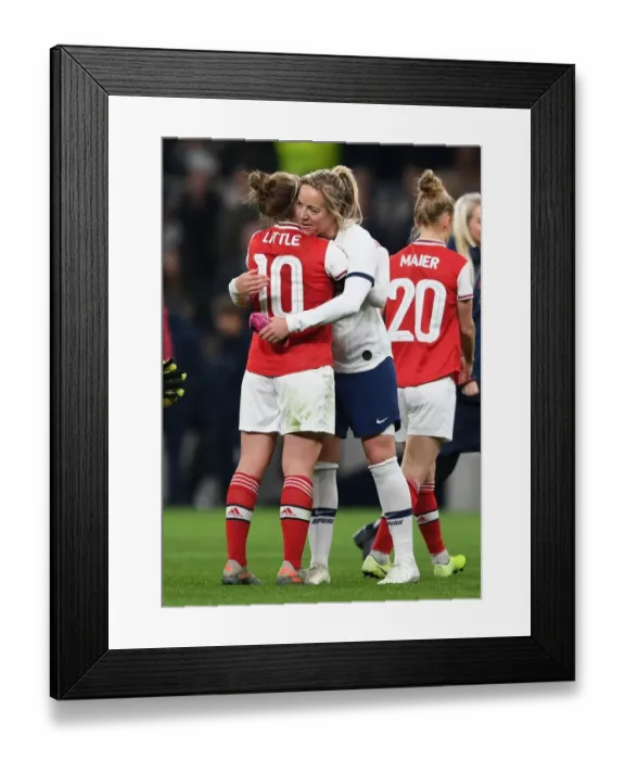 Framed Print : Hug it Out: Kim Little and Gemma Davison Embrace After Intense Tottenham Hotspur vs. Arsenal FA Womens Super League Match Framed Print : Hug it Out: Kim Little and Gemma Davison Embrace After Intense Tottenham Hotspur vs. Arsenal FA Womens Super League Match