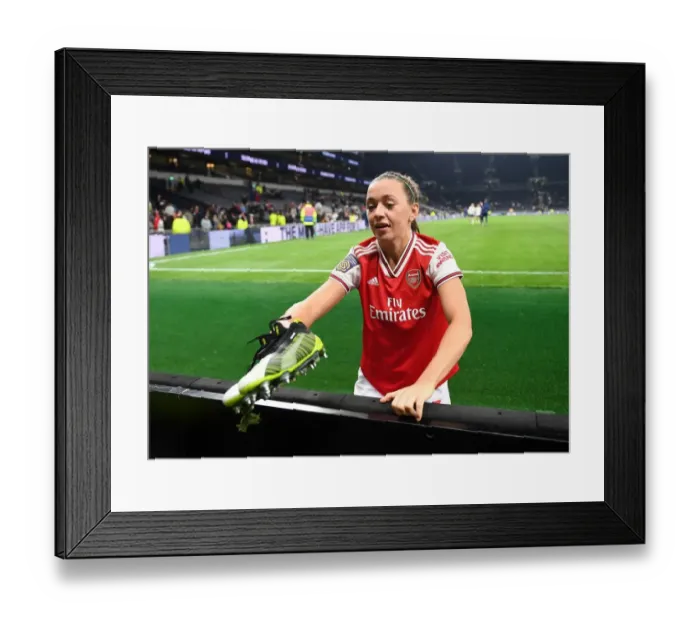 Framed Print : Arsenal's Katie McCabe Donates Boots After Tottenham Clash in FA WSL Framed Print : Arsenal's Katie McCabe Donates Boots After Tottenham Clash in FA WSL