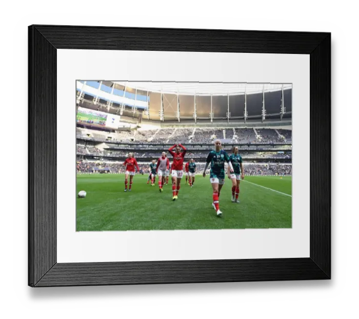 Framed Print : Arsenal Women's Squad Gathers Before Tottenham Hotspur Clash in FA WSL