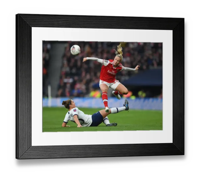 Framed Print : Arsenal's Beth Mead Skips Challenge from Tottenham's Hannah Godfrey in FA WSL Clash Framed Print : Arsenal's Beth Mead Skips Challenge from Tottenham's Hannah Godfrey in FA WSL Clash