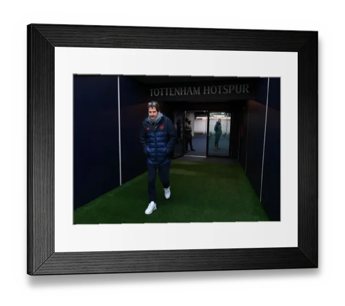 Framed Print : Joe Montemurro: Arsenal Women Manager's Pre-Match Focus at Tottenham Stadium Framed Print : Joe Montemurro: Arsenal Women Manager's Pre-Match Focus at Tottenham Stadium