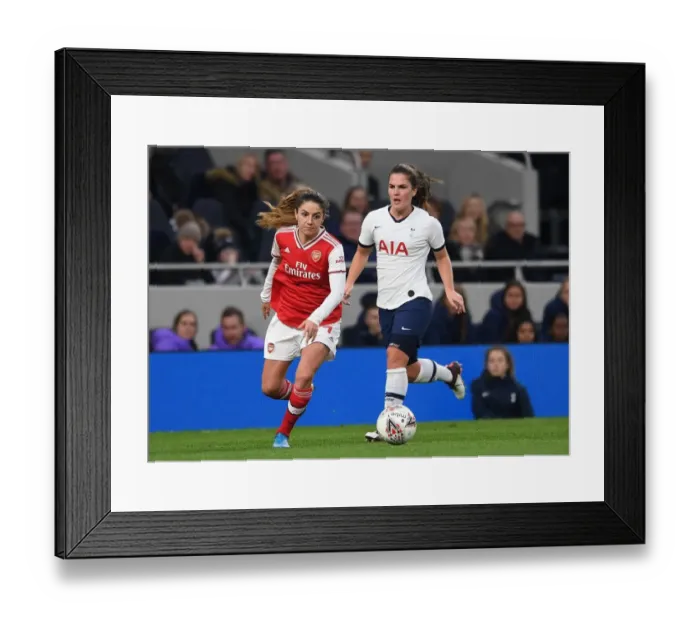 Framed Print : Tottenham Hotspur vs Arsenal: Battle in the FA WSL - Van de Donk vs Worm Framed Print : Tottenham Hotspur vs Arsenal: Battle in the FA WSL - Van de Donk vs Worm