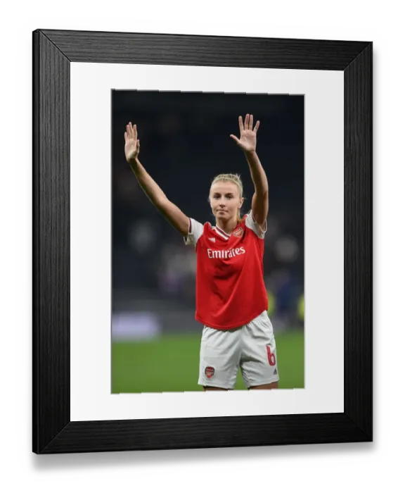 Framed Print : Leah Williamson's Emotional Reaction: Arsenal FC Tops Tottenham Hotspur in FA WSL Clash