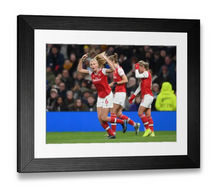 Framed Print : Leah Williamson Scores First Goal: Arsenal Wins FA Womens Super League Match Against Tottenham Hotspur