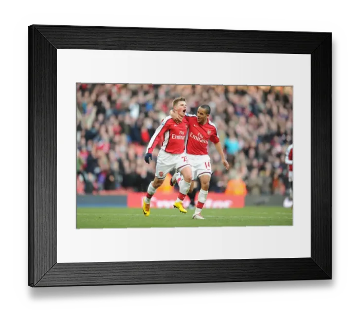 Framed Print : Andrey Arshavin celebrates scoring the 3rd Arsenal goal with Theo Walcott Framed Print : Andrey Arshavin celebrates scoring the 3rd Arsenal goal with Theo Walcott