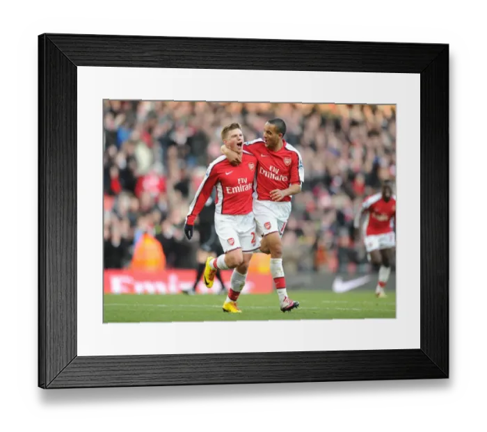 Framed Print : Arsenal's Triumph: Arshavin and Walcott Celebrate the 3rd Goal Against Burnley (6 / 2 / 2010) Framed Print : Arsenal's Triumph: Arshavin and Walcott Celebrate the 3rd Goal Against Burnley (6 / 2 / 2010)