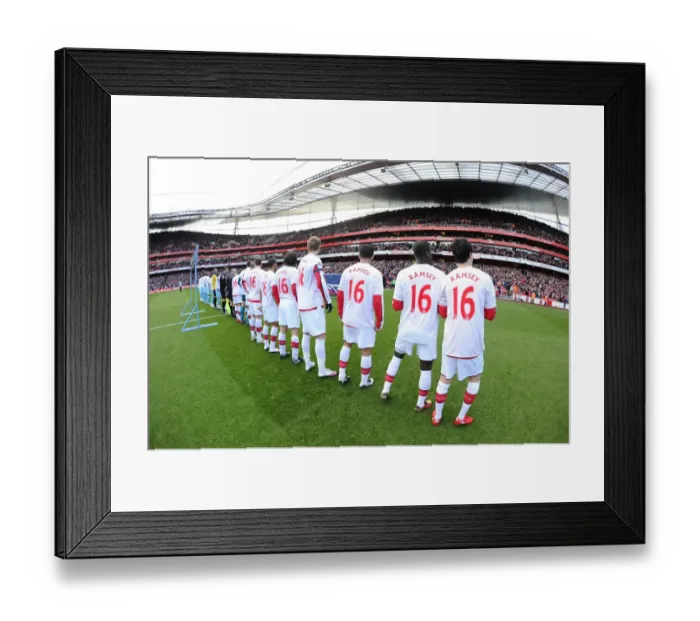 Framed Print : Arsenal Players Unite in Aaron Ramsey Tribute: 3-1 Victory over Burnley, Emirates Stadium