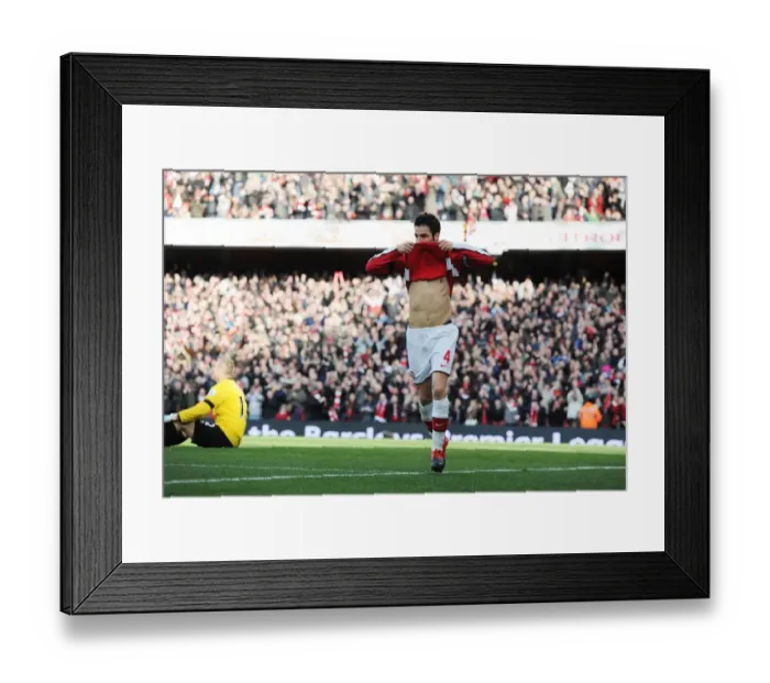 Framed Print : Cesc Fabregas's Thrilling Debut Goal: Arsenal 3-1 Burnley, Premier League Victory Framed Print : Cesc Fabregas's Thrilling Debut Goal: Arsenal 3-1 Burnley, Premier League Victory