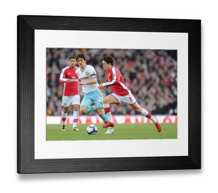 Framed Print : Samir Nasri (Arsenal) Jack Cork (Burnley). Arsenal 3: 1 Burnley, Barclays Premier League Framed Print : Samir Nasri (Arsenal) Jack Cork (Burnley). Arsenal 3: 1 Burnley, Barclays Premier League
