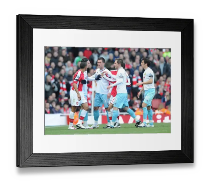 Framed Print : Theo Walcott (Arsenal) clashes with Daniel Fox (Burnley). Arsenal 3: 1 Burnley Framed Print : Theo Walcott (Arsenal) clashes with Daniel Fox (Burnley). Arsenal 3: 1 Burnley