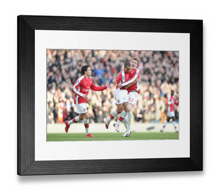 Framed Print : Theo Walcott's Double: Arsenal's Triumph over Burnley (3-1), Nasri and Bendtner in Celebration Framed Print : Theo Walcott's Double: Arsenal's Triumph over Burnley (3-1), Nasri and Bendtner in Celebration