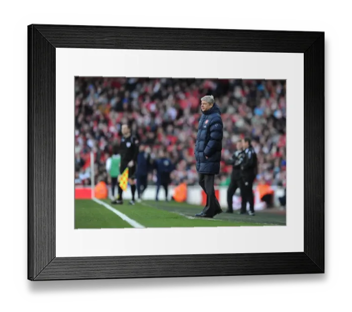 Framed Print : Arsene Wenger Celebrates Arsenal's 3:1 Victory Over Burnley in the Barclays Premier League (2010)