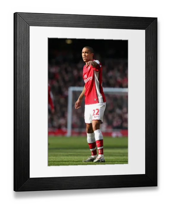 Framed Print : Arsenal's Gael Clichy Celebrates Thrilling 3-1 Victory Over Burnley in Barclays Premier League at Emirates Stadium (6 / 3 / 10)