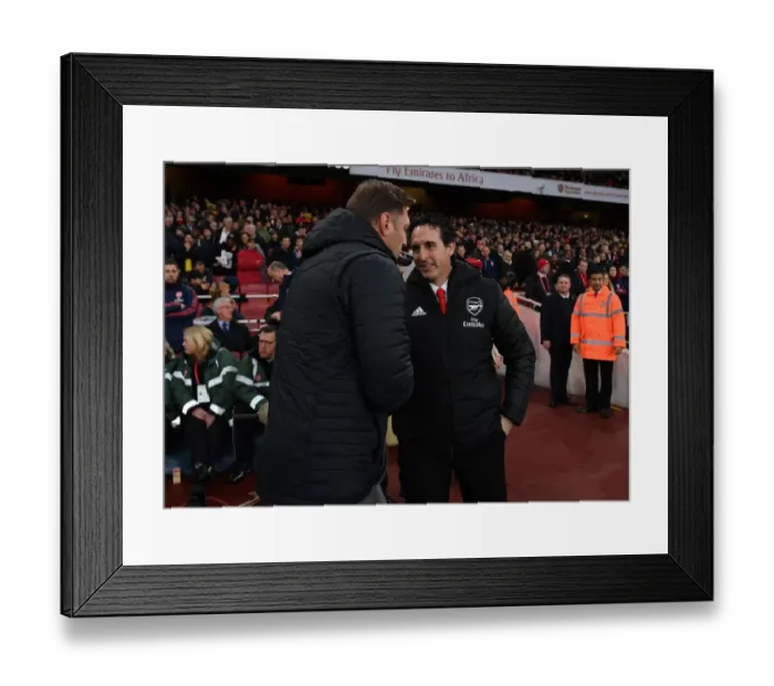 Framed Print : Arsenal's Unai Emery and Southampton's Ralph Hasenhuttl Exchange Greetings Before Premier League Clash at Emirates Stadium Framed Print : Arsenal's Unai Emery and Southampton's Ralph Hasenhuttl Exchange Greetings Before Premier League Clash at Emirates Stadium