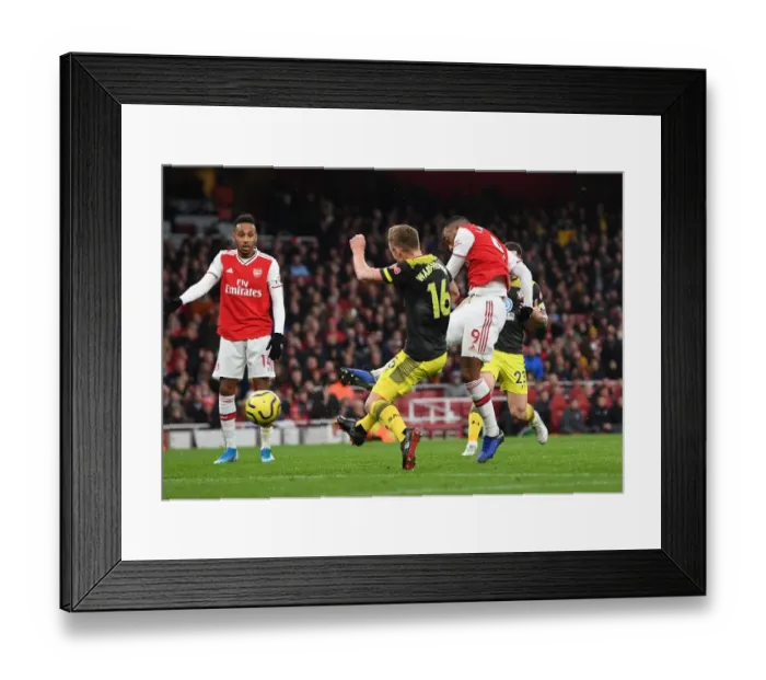 Framed Print : Alexandre Lacazette Scores First Goal: Arsenal vs. Southampton, Premier League 2019-20 Framed Print : Alexandre Lacazette Scores First Goal: Arsenal vs. Southampton, Premier League 2019-20