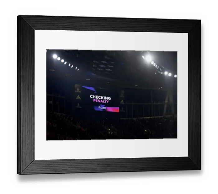Framed Print : VAR on the big screen. Arsenal 2:2 Southampton
