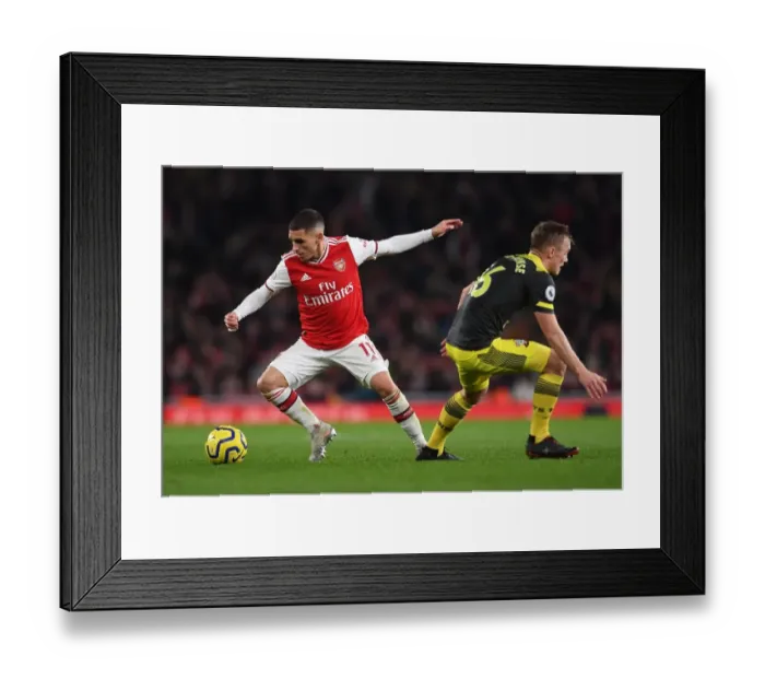 Framed Print : Lucas Torreira (Arsenal). Arsenal 2:2 Southampton Framed Print : Lucas Torreira (Arsenal). Arsenal 2:2 Southampton