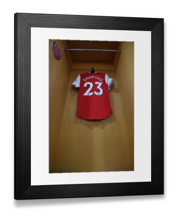 Framed Print : David Luiz (Arsenal) shirt Framed Print : David Luiz (Arsenal) shirt
