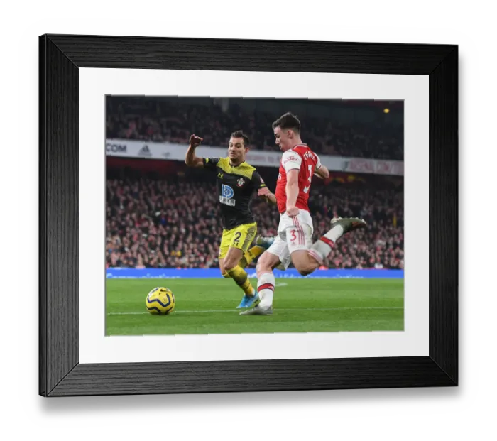 Framed Print : Intense Battle: Tierney vs. Soares in Arsenal vs. Southampton Clash Framed Print : Intense Battle: Tierney vs. Soares in Arsenal vs. Southampton Clash