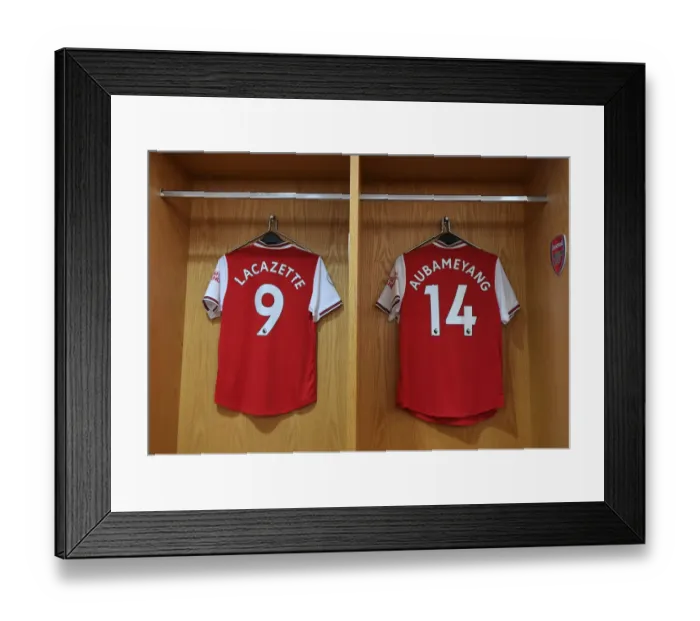 Framed Print : Arsenal's Strikers: Lacazette and Aubameyang Gear Up for Arsenal v Southampton (2019-20)