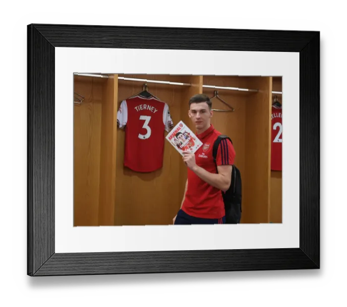 Framed Print : Arsenal's Kieran Tierney: His Matchday Ritual Before Arsenal vs Southampton (2019-20)