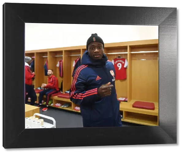 Arsenal FC: Nicolas Pepe in the Changing Room before Arsenal v Southampton (2019-20)