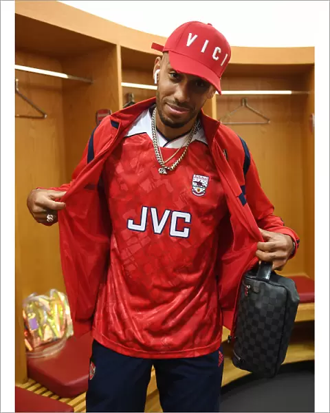 Arsenal's Pierre-Emerick Aubameyang in the Changing Room Before Arsenal v Southampton (2019-20)