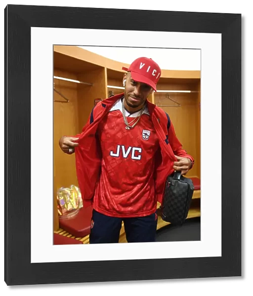 Arsenal's Pierre-Emerick Aubameyang in the Changing Room Before Arsenal v Southampton (2019-20)