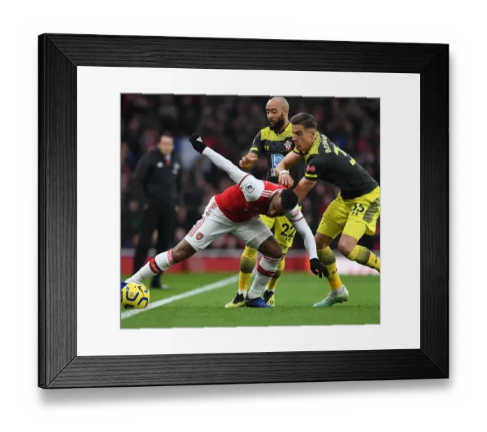 Framed Print : Alex Lacazette Outsmarts Jan Bednarek: Arsenal's Masterclass vs Southampton in Premier League