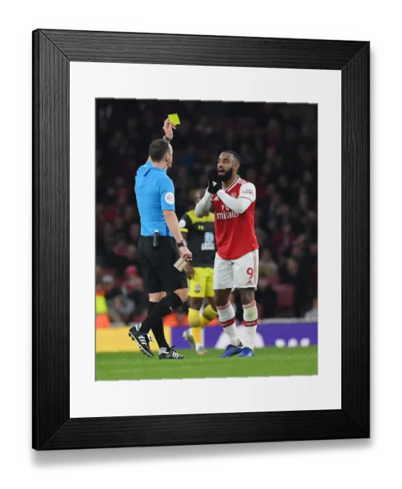 Framed Print : Arsenal's Lacazette Booked in Intense Arsenal v Southampton Clash (Premier League 2019-20)