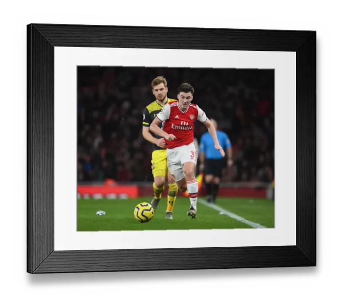 Framed Print : Arsenal's Kieran Tierney Outsmarts Stuart Armstrong: A Premier League Masterclass Framed Print : Arsenal's Kieran Tierney Outsmarts Stuart Armstrong: A Premier League Masterclass