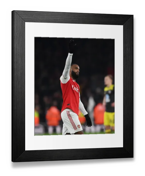 Framed Print : Arsenal's Lacazette Celebrates Win Against Southampton in Premier League