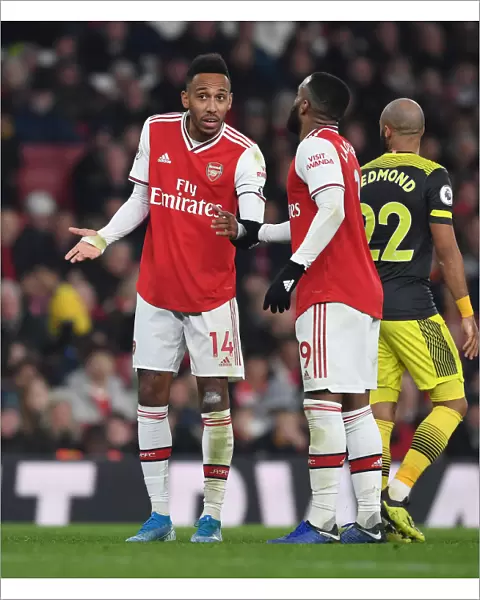 Arsenal's Strikers Aubameyang and Lacazette in Action against Southampton (2019-20)