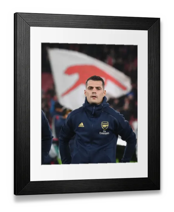 Framed Print : Arsenal's Granit Xhaka Prepares for Europa League Clash Against Eintracht Frankfurt