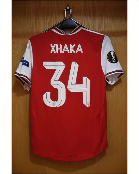 Arsenal's Missing Xhaka Jersey in Dressing Room Before Arsenal vs. Eintracht Frankfurt UEFA Europa League Match