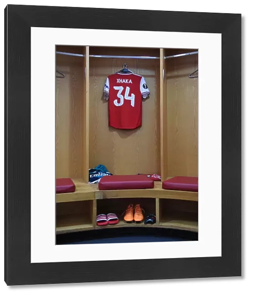 Arsenal FC: Granit Xhaka's Match Kit in the Changing Room before Arsenal v Eintracht Frankfurt (UEFA Europa League, Group F)
