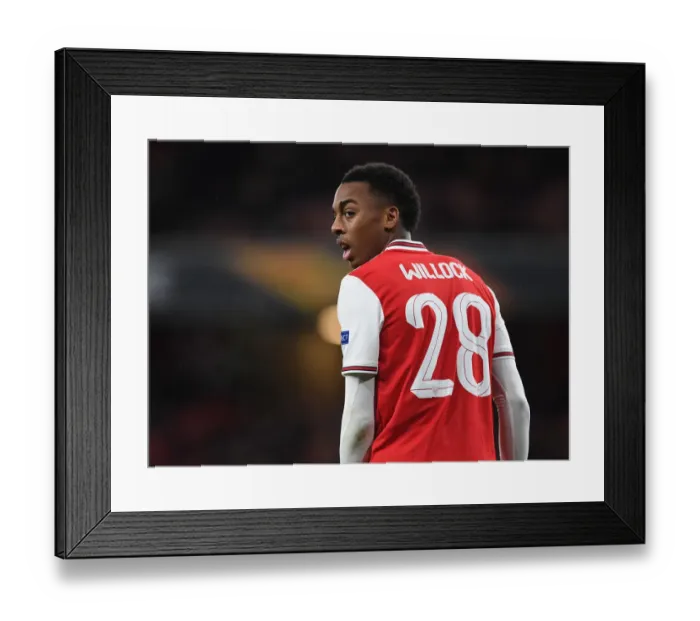 Framed Print : Arsenal's Joe Willock in Action against Eintracht Frankfurt - UEFA Europa League 2019-20