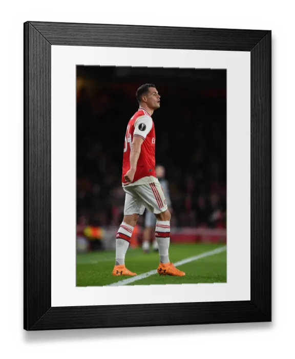 Framed Print : Granit Xhaka's Europa League Showdown: Arsenal vs. Eintracht Frankfurt Framed Print : Granit Xhaka's Europa League Showdown: Arsenal vs. Eintracht Frankfurt