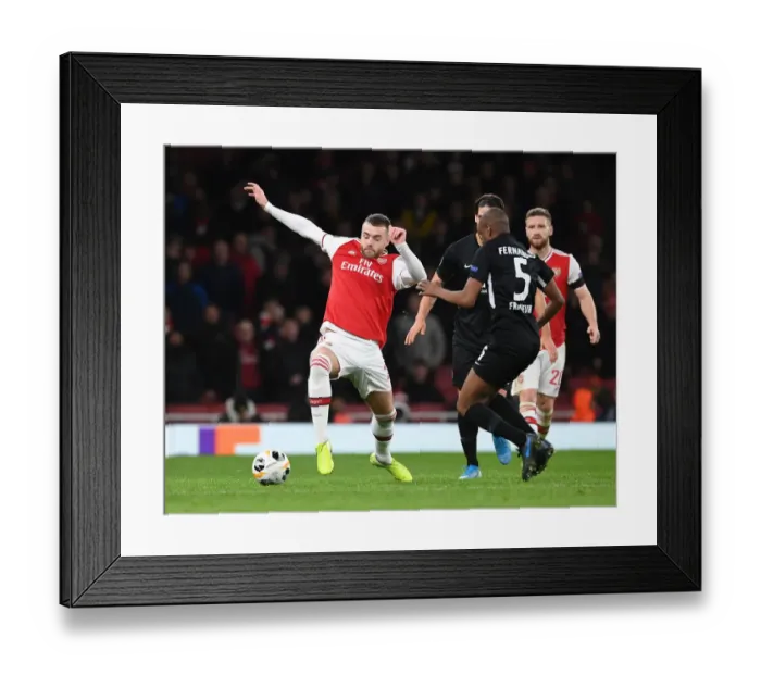 Framed Print : Arsenal vs Eintracht Frankfurt: A Battle between Chambers and Fernandes in the UEFA Europa League